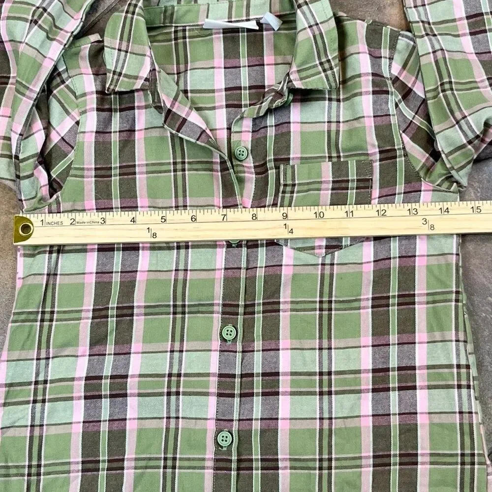 The Children’s Place Girls Plaid Button Up Shirt 7/8 Medium
